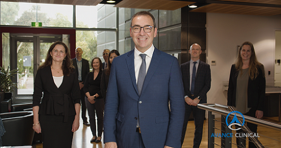 Image Caption: The Premier of South Australia Steven Marshall visited Avance Clinical for a briefing on the CRO industry - pictured in front with the team - and Avance Clinical CEO Yvonne Lungershausen on the left