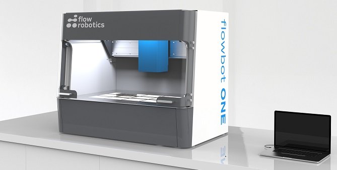 Image Caption: Danish flow bot ONE pipetting robot